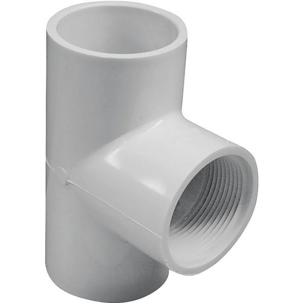 Lasco Pipe Tee, 112 in, Slip x FPT, PVC, White, SCH 40 Schedule 402015BC